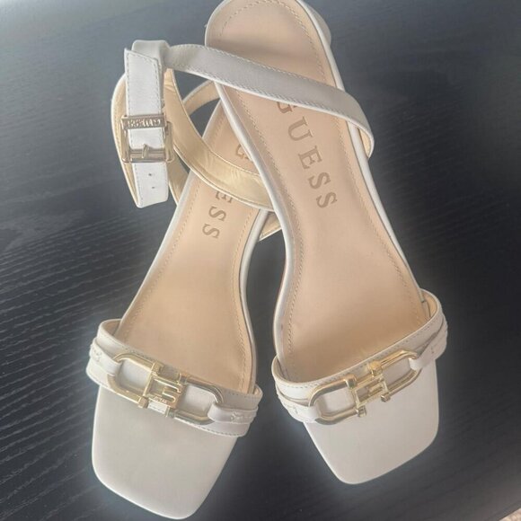 GUESS Cream Block Heel Sandals – Size 40 – Never Worn - Picture 1 of 5